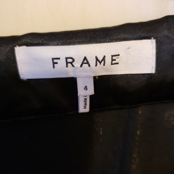 Frame Metallic Velvet Long-Sleeve Short Cocktail Dress - Size 4 - Picture 5 of 12